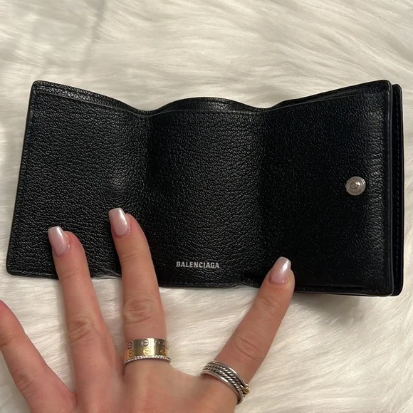 Balenciaga Classic Trifold Wallet Black - Picture 4 of 7